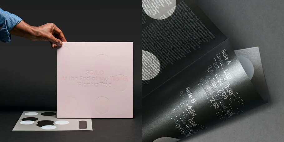 Cover and foils design showcasing elegant print elements and textures for high-quality production.